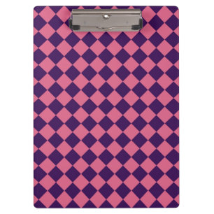 Carpeta De Pinza Patrón de diamante de cuadros rosa púrpura