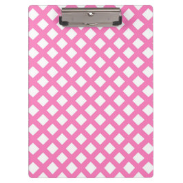 Carpeta De Pinza Patrón de diamante de cuadros rosados y blancos