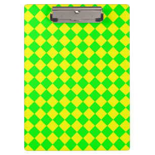 Carpeta De Pinza Patrón de diamante de cuadros verde amarillo