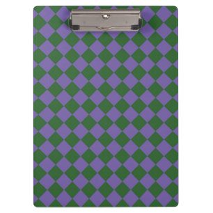 Carpeta De Pinza Patrón de diamante de cuadros verde púrpura