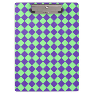 Carpeta De Pinza Patrón de diamante de cuadros verde púrpura