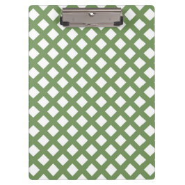 Carpeta De Pinza Patrón de diamante de cuadros verdes y blancos
