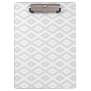 Carpeta De Pinza Patrón de diamante gris claro y blanco