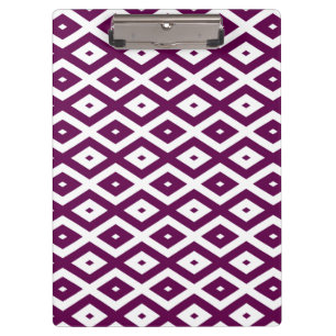 Carpeta De Pinza Patrón de diamante púrpura y blanco