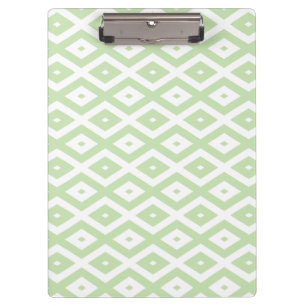 Carpeta De Pinza Patrón de diamante verde pálido y blanco