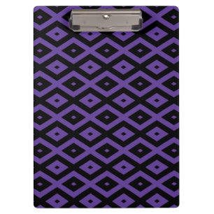 Carpeta De Pinza Patrón de diamante violento y negro