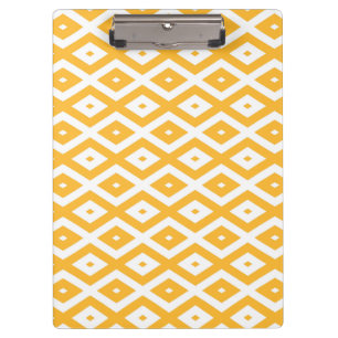 Carpeta De Pinza Patrón de diamantes amarillo y blanco soleado