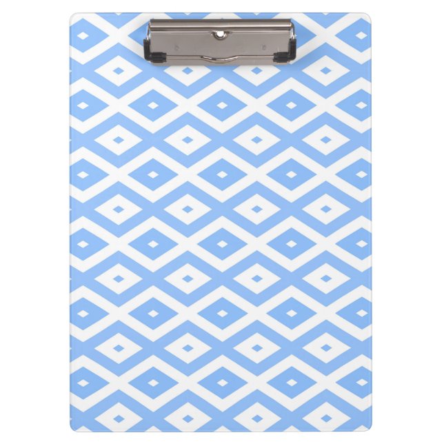 Carpeta De Pinza Patrón de diamantes azul y blanco (Anverso)