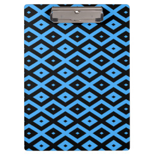 Carpeta De Pinza Patrón de diamantes azul y negro del cielo