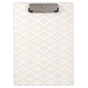 Carpeta De Pinza Patrón de diamantes beige y blanco