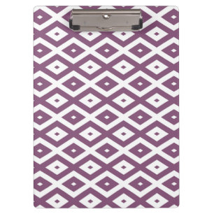 Carpeta De Pinza Patrón de diamantes malva y blanco