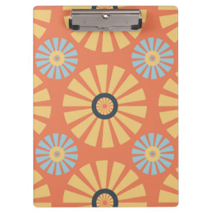 Carpeta De Pinza Patrón de dietas azul y Naranja retro abstrat