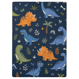 Carpeta De Pinza Patrón de Dinosaurio Adorable Colorido