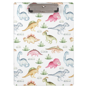 Carpeta De Pinza Patrón de dinosaurio rosa lindo Invitación de cump