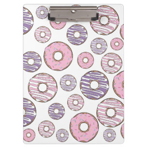 Carpeta De Pinza Patrón De Donuts, Donuts Rosados, Donuts Morados