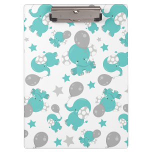 Carpeta De Pinza Patrón De Elefantes Azules, Elefantes Cutetos, Est