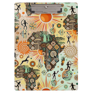 Carpeta De Pinza Patrón de elementos tribales decorativos del mapa