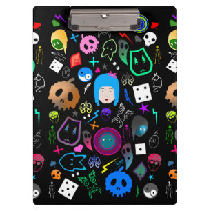 Carpeta De Pinza Patrón de Emo Halloween
