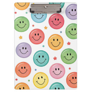 Carpeta De Pinza Patrón de Emoji Sonriente