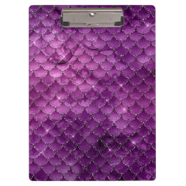 Carpeta De Pinza Patrón de escamas de sirena glamour con ombre púrp