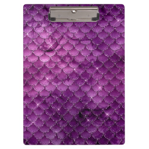 Carpeta De Pinza Patrón de escamas de sirena glamour con ombre púrp