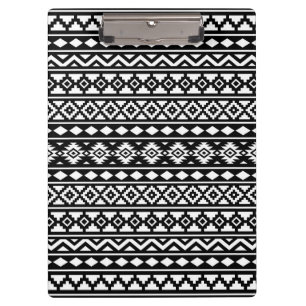 Carpeta De Pinza Patrón de esencia azteca II blanco en negro