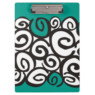 Carpeta De Pinza Patrón de espirales negro y blanco + tus ideas