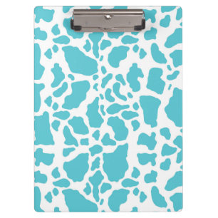 Carpeta De Pinza Patrón de estampado animal de manchas de vaca azul