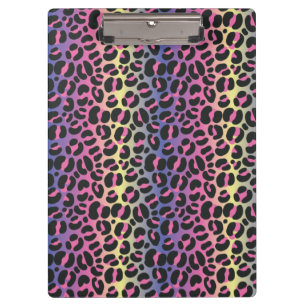 Carpeta De Pinza Patrón de estampado de animal de leopardo arcoíris