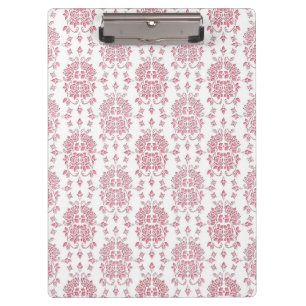 Carpeta De Pinza Patrón de estilo damasco floral de rosa rosa