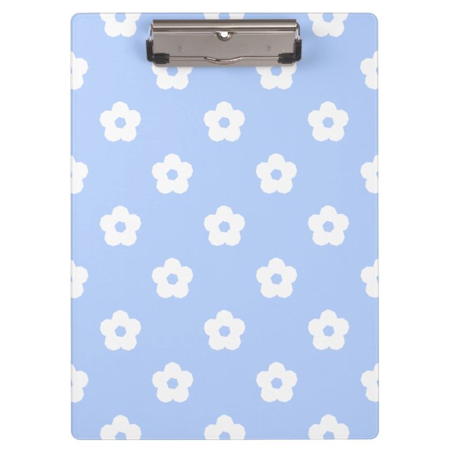 Carpeta De Pinza Patrón de flor blanco (Anverso)