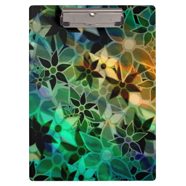 Carpeta De Pinza Patrón de flor de arte abstracto (Anverso)