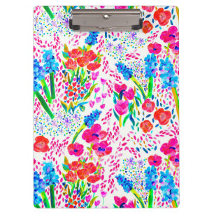 Carpeta De Pinza Patrón de flores de acuarela coloridas lindas