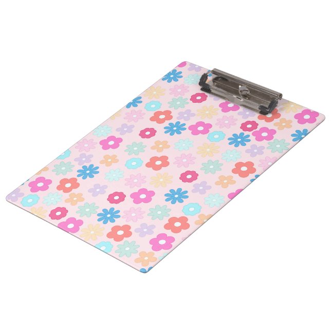 Carpeta De Pinza Patrón de flores de margarita rosa boho (Angular)