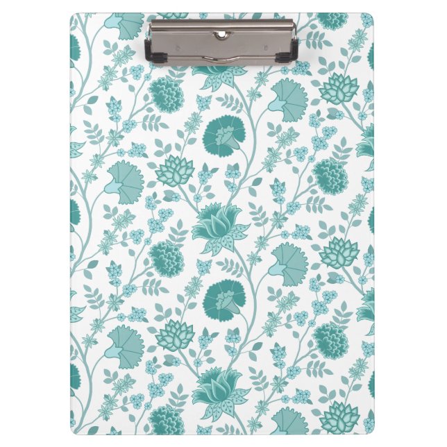 Carpeta De Pinza Patrón de flores jacobeas cuenta sobre blanco (Anverso)