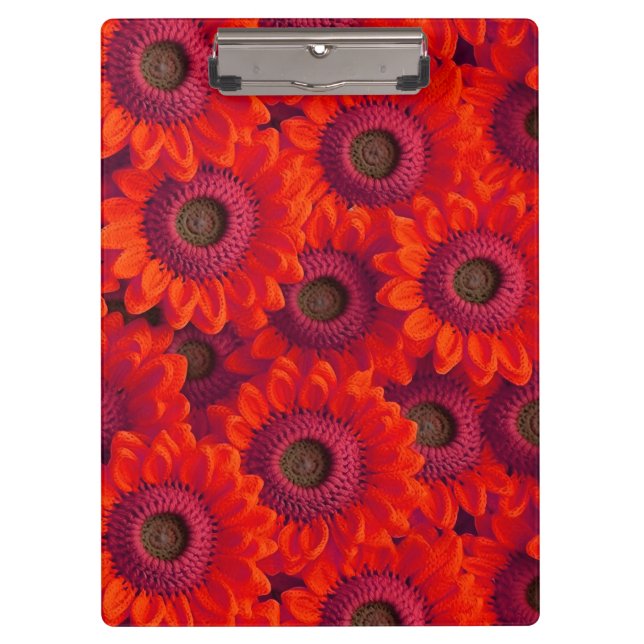 Carpeta De Pinza patrón de flores rojas bonito (Anverso)
