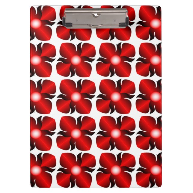 CARPETA DE PINZA PATRÓN DE FLORES ROJOS (Anverso)