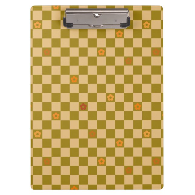 Carpeta De Pinza Patrón de Flowe Checkered - N.º 02 (Anverso)