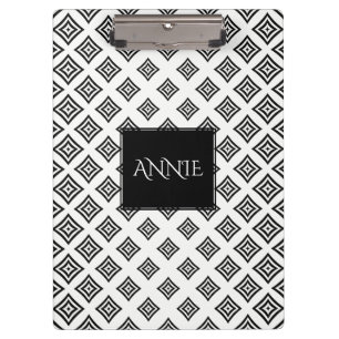 Carpeta De Pinza Patrón de formas geométricas negras