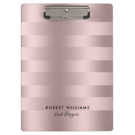 Carpeta De Pinza patrón de franjas de Rosa-oro