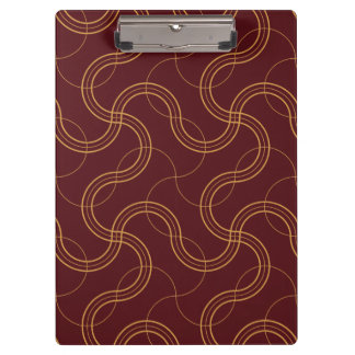 Carpeta De Pinza Patrón de franjas onduladas de lujo rojo