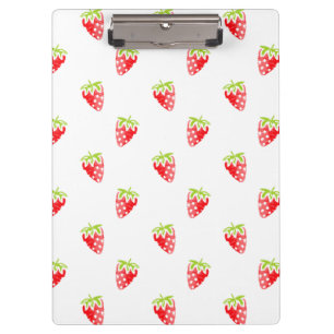 Carpeta De Pinza Patrón de fresa acuarela