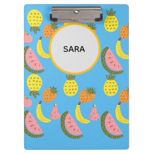 Carpeta De Pinza Patrón de Frutas Veraniegas Vibrantes