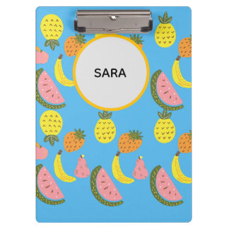 Carpeta De Pinza Patrón de Frutas Veraniegas Vibrantes