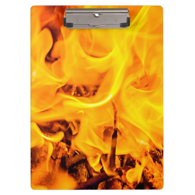 Carpeta De Pinza Patrón De Fuego Y Flores (Anverso)