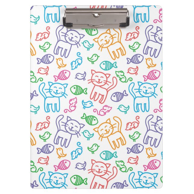 Carpeta De Pinza patrón de gato (Anverso)