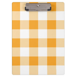 Carpeta De Pinza Patrón de Gingham amarillo