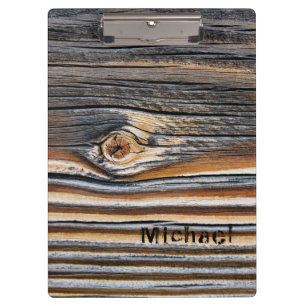 Carpeta De Pinza Patrón de grano de madera personalizado