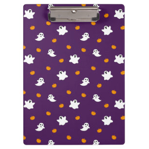 Carpeta De Pinza Patrón de Halloween con fondo morado