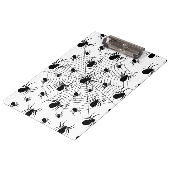 Carpeta De Pinza Patrón de halloween de arañas blancas negras (Angular)
